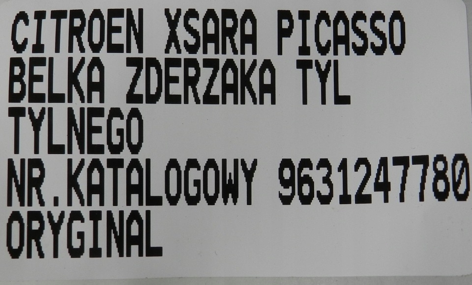 фото №10, Балка бампера задня заднього citroen xsara picasso 9631247780