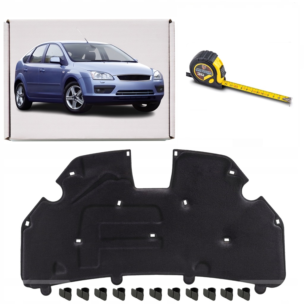 фото №1, Ford focus mk2 хэтчбек 2004-2008 шумоизоляция капот 1495860 + клипсы
