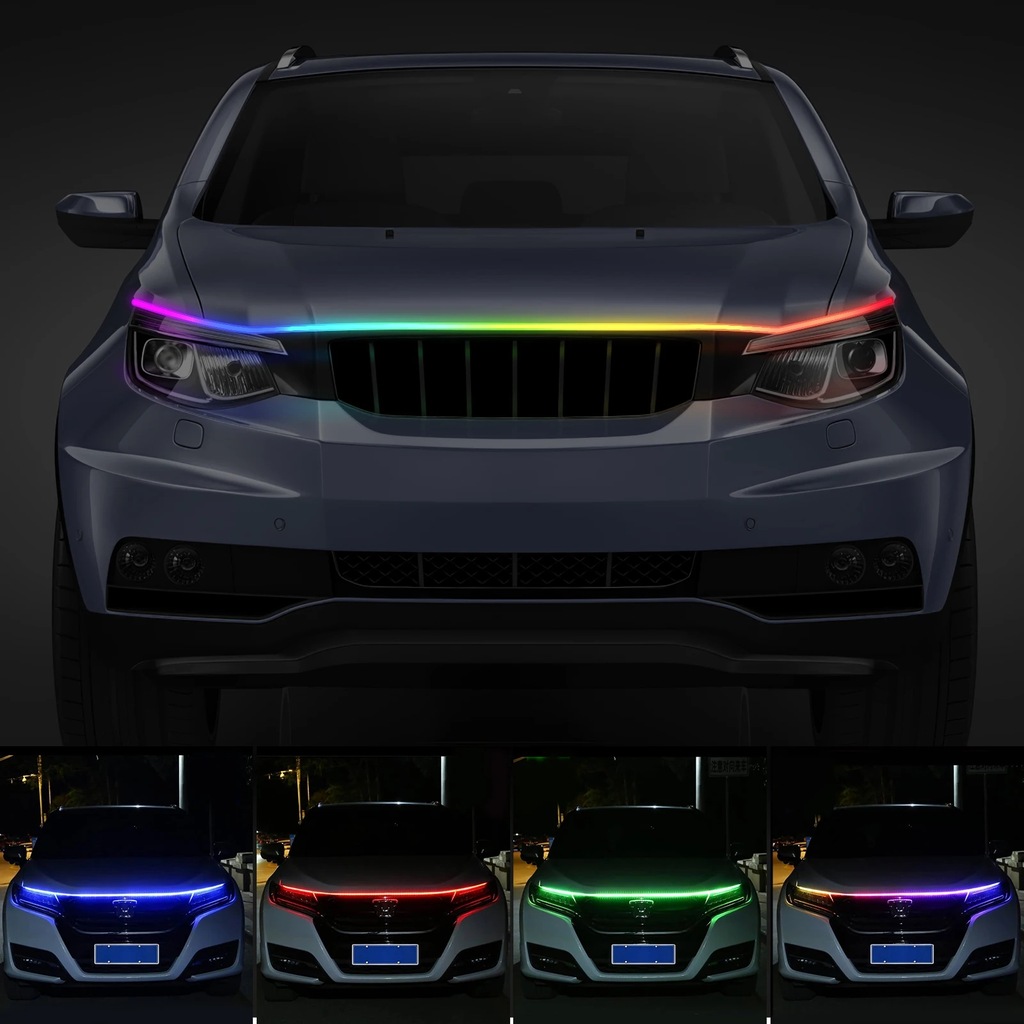 фото №7, Капот автомобіля стрічка led динамічна захист світло капот