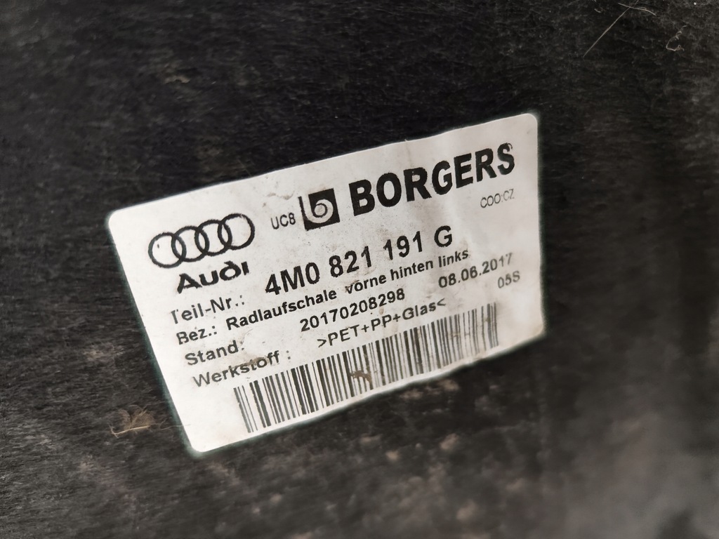 фото №9, Подкрылок левая перед полный audi q7 4m 4m0821191g