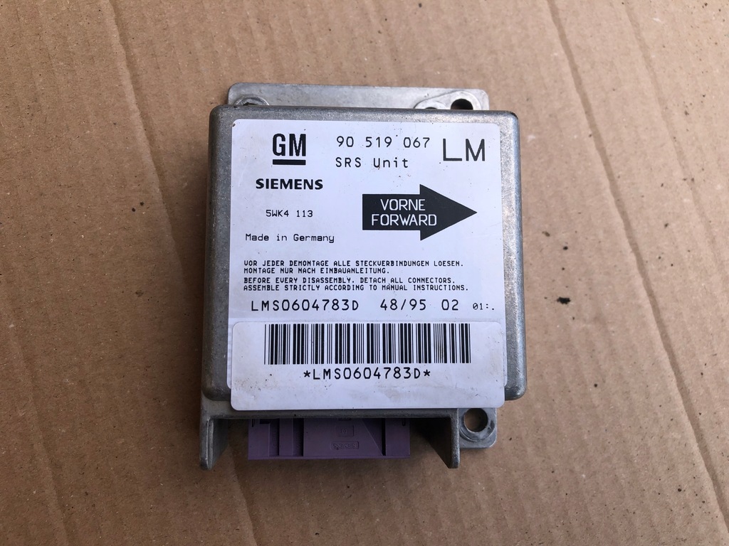 фото №1, Датчик модуль подушка безопасности opel astra f 91-98