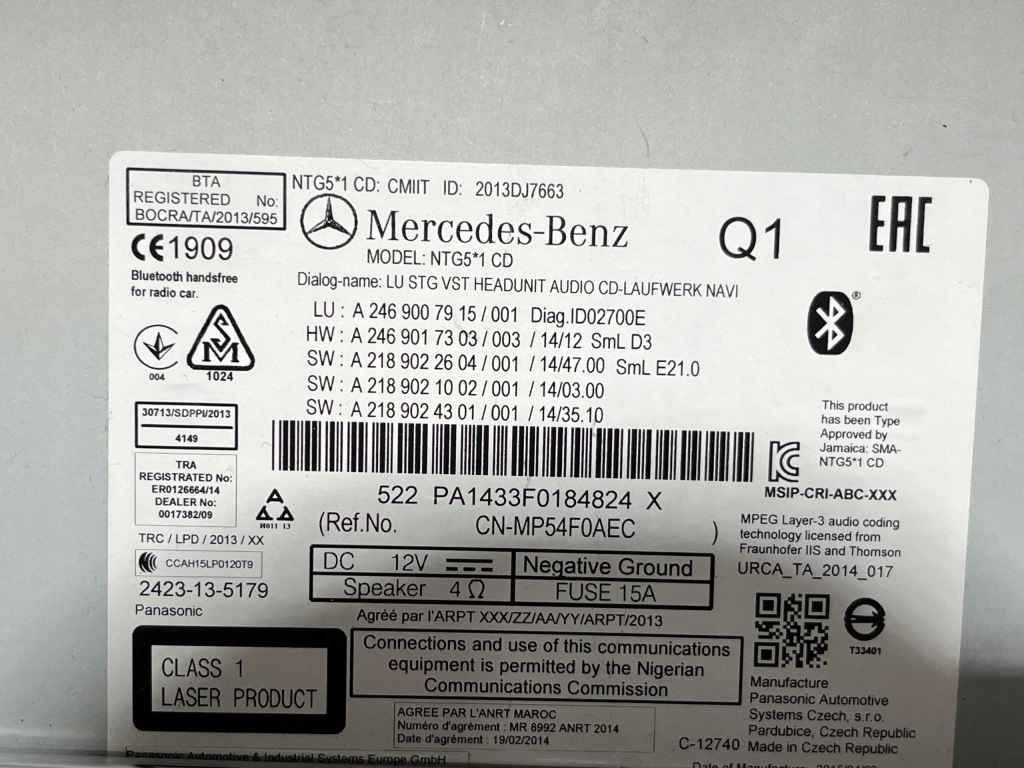 Mercedes cla w117 радіо навігація a2469007915 Оригінал