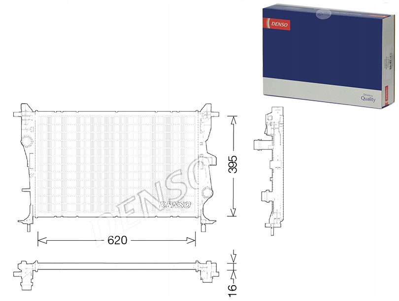 фото №1, Радиатор двигателя wody fiat 500x jeep renegade 2.0d 07.14- denso