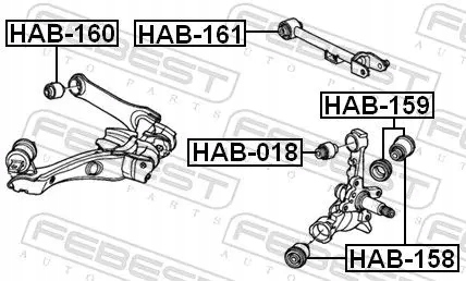 фото №1, Втулка важеля задня hab-158 febest honda fr-v