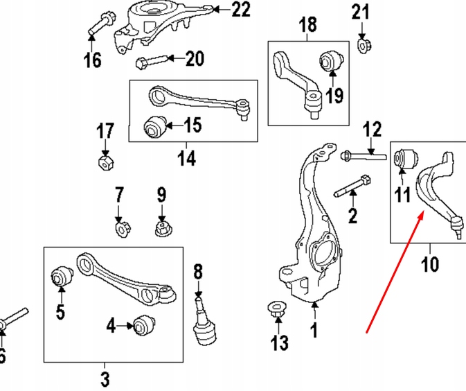 фото №10, Audi q5 8r передня частина правий lower керування arm 8k0407694ad