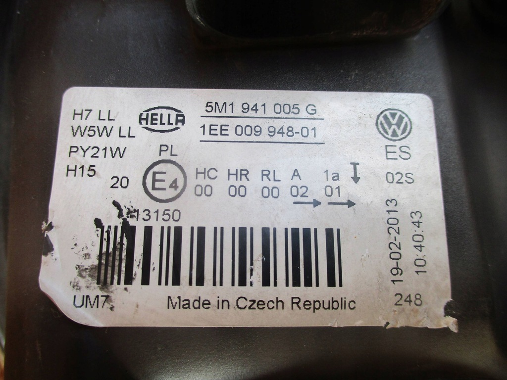 фото №11, Лампа перед передняя левая vw golf vi plus
