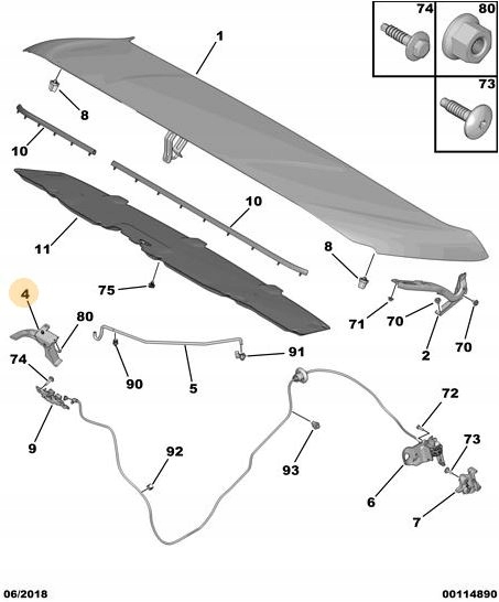 фото №3, Засов крепление капот peugeot rifter partner