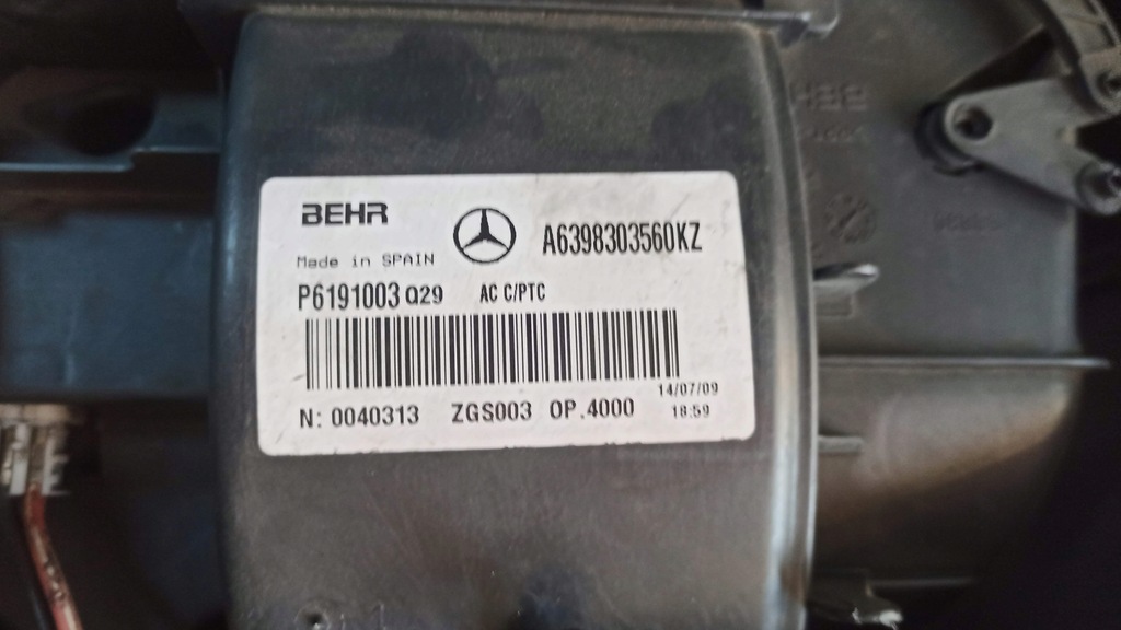 фото №10, Mercedes w639 vito отопитель кондиционер a6398303560kz