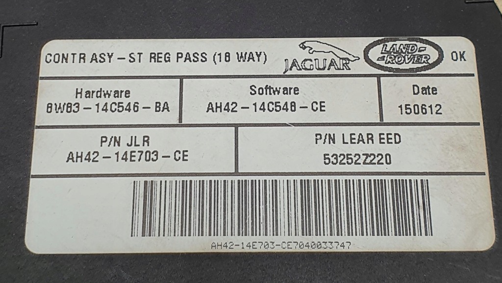 фото №3, Модуль блок керування сидіння правий перед range rover iii l322 ah42-14c548-ce