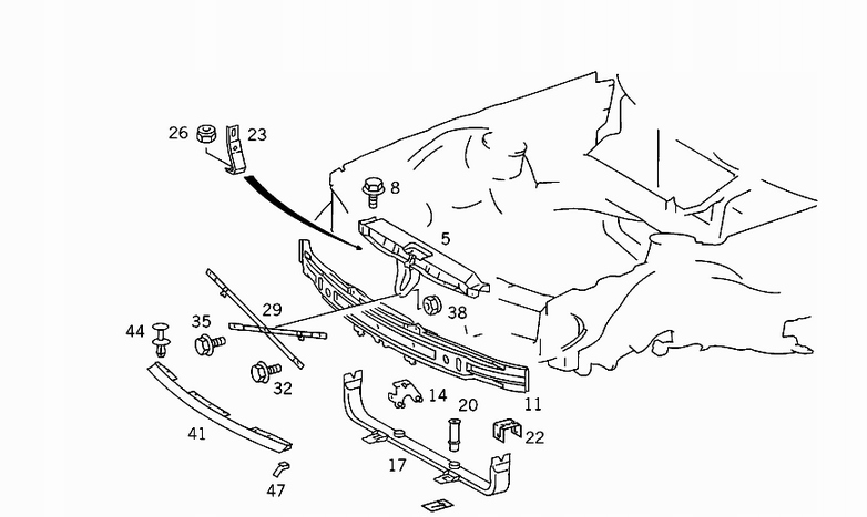 Mercedes r129 sl захист радіатора балка перед Доставка