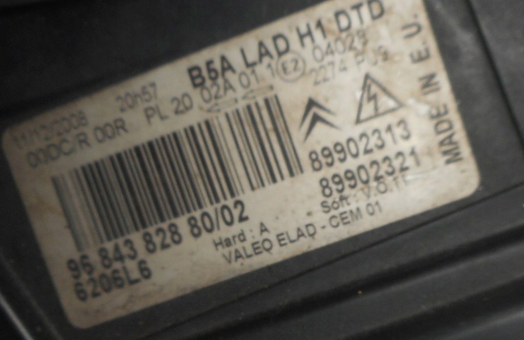 фото №9, Citroen c4 i 08r лампа правая передняя перед ксенон 9684382880