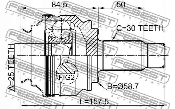 Купить Шрус  полуось задний 1910-e90r febest bmw 1 3 e82