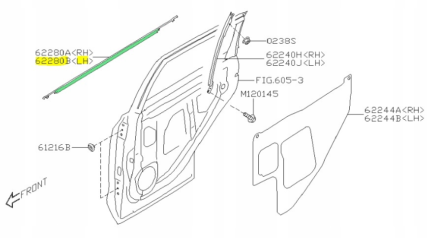 фото №1, Молдинг дверь жабо subaru forester v левый задняя