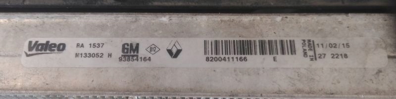 фото №3, Радиатор wody renault trafic 2.0 dci 8200411166
