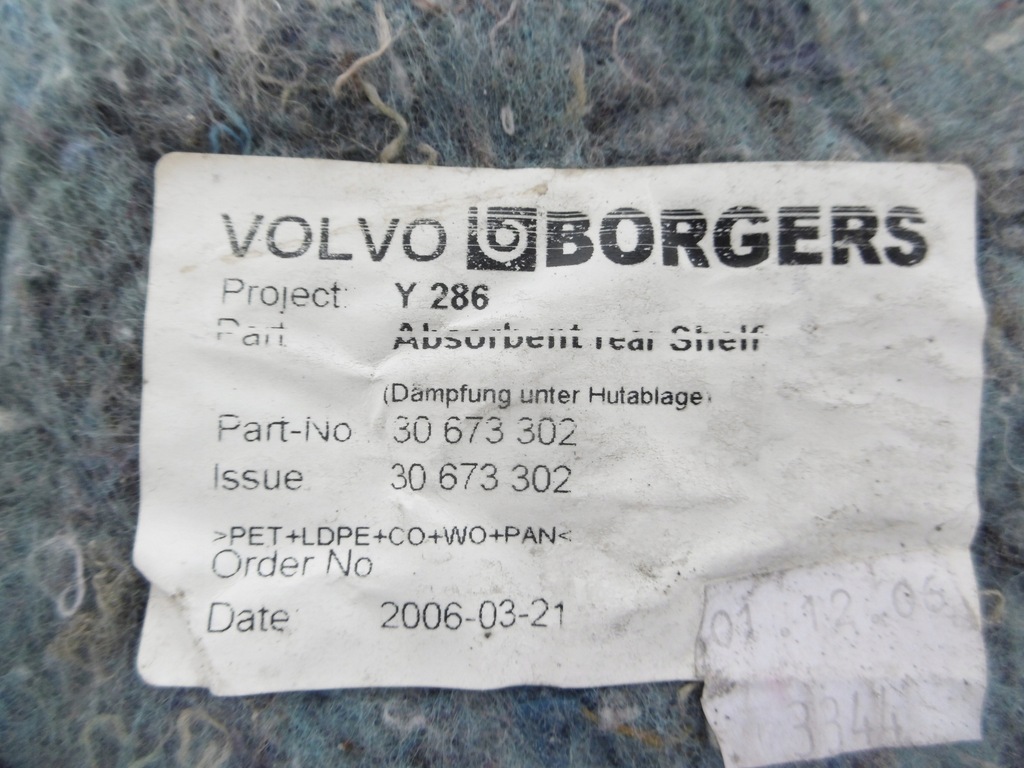 фото №11, Шумоизоляция багажника полка volvo s80 ii 06-16