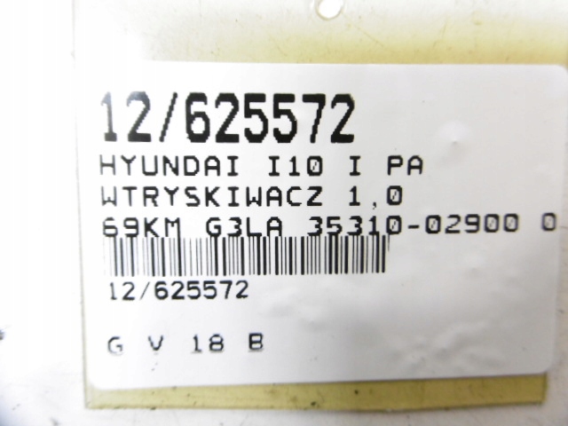 фото №9, Hyundai i10 форсунки + молдинг впрыскная 35310-02900 0260930017 1,0 12v