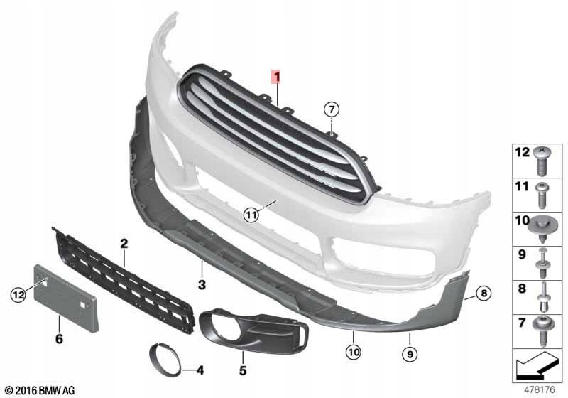 фото №2, Решётка радиатора решётка радиатора решётка бампера mini cooper countryman r60 51137405396