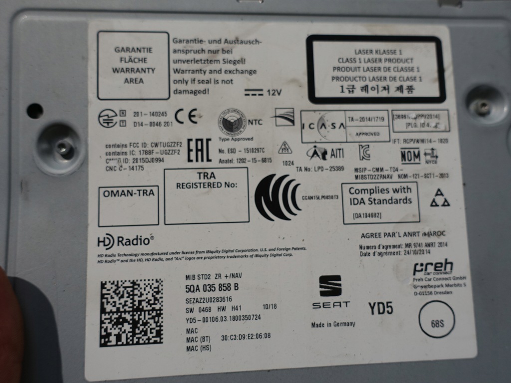 фото №5, Seat ibiza v 6f0 arona радіо navi навігація дисплей екран антена legal