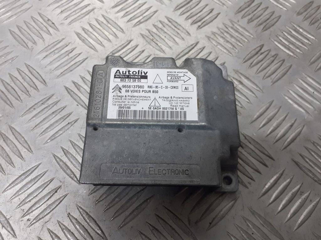 фото №1, Модуль датчик подушек подушка безопасности czysty citroen оригинальный номер 9658137980
