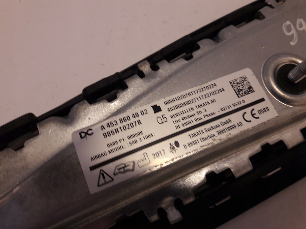 фото №5, Smart forfour 453 подушка безопасности сиденье левый a4538604902