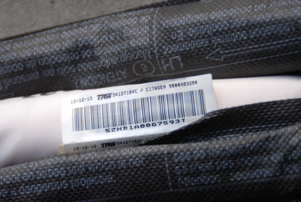 фото №3, Шторка безопасности воздушная l / p подушка безопасности citroen c4 picasso ii