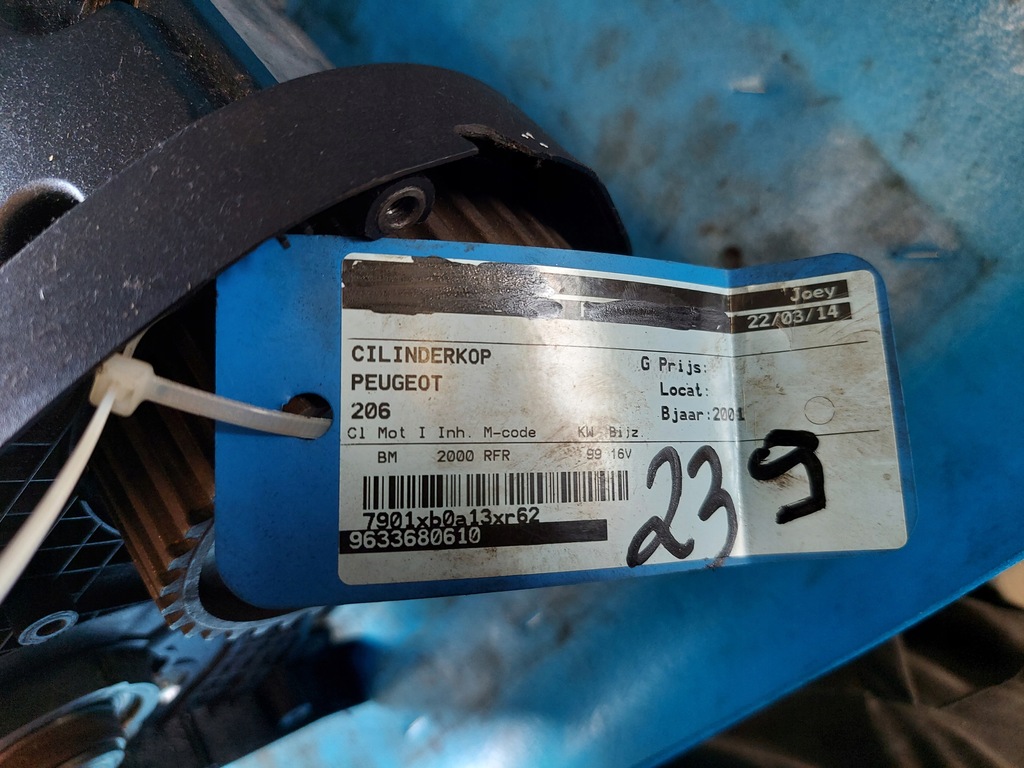 фото №8, Головка peugeot 206,berlingo 2.0 16v rfr