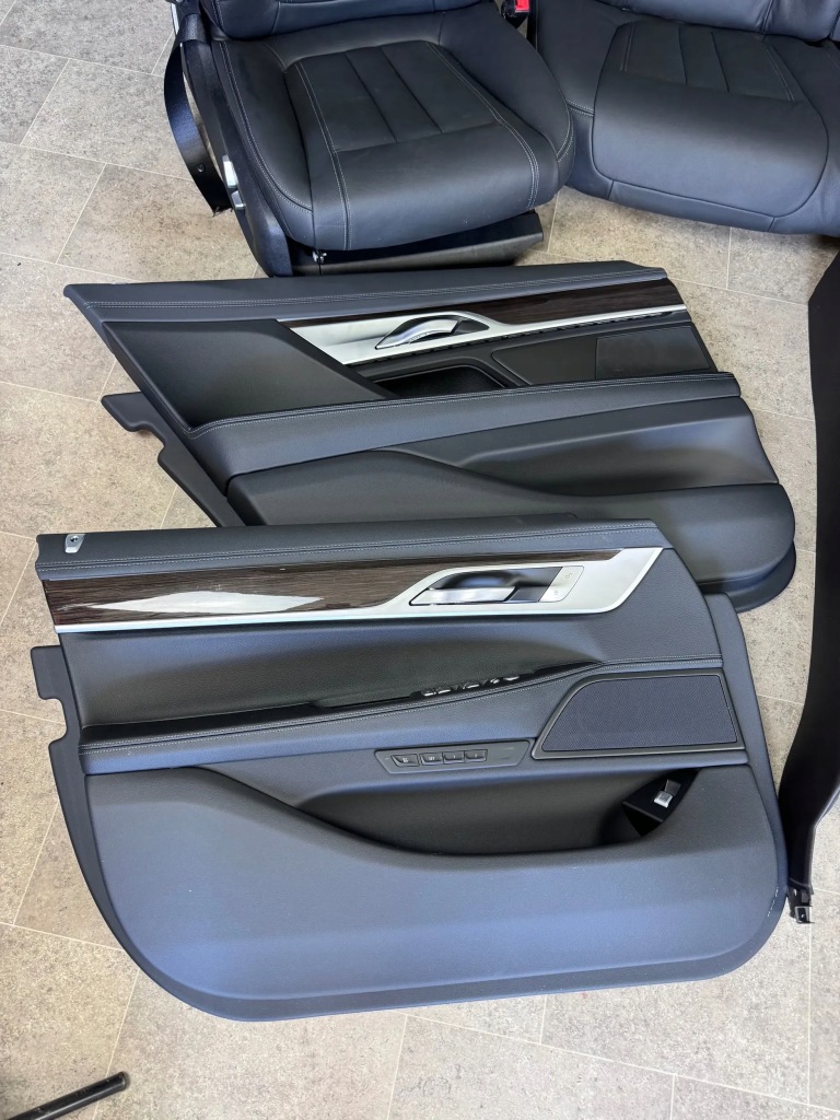 фото №9, Комплект сидіння заднє сидіння обшивки тунель bmw 7 g12 шкіра dakota schwarz