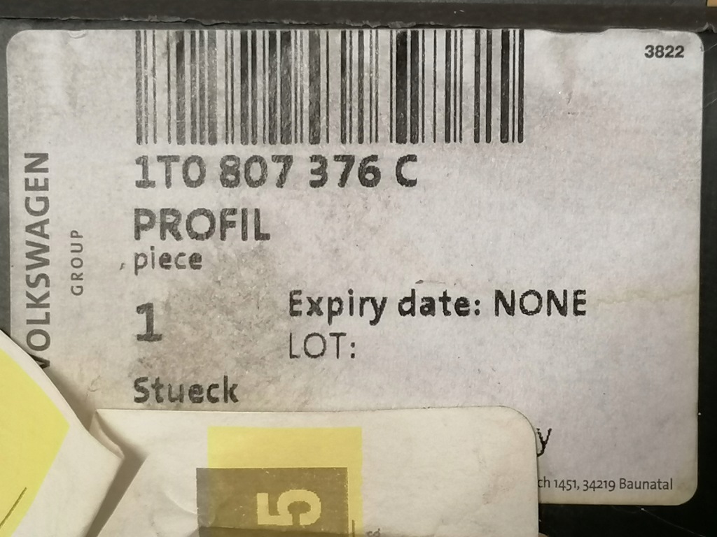 Купить Vw touran направляющая кронштейн бампера правый задняя 1t0807376c