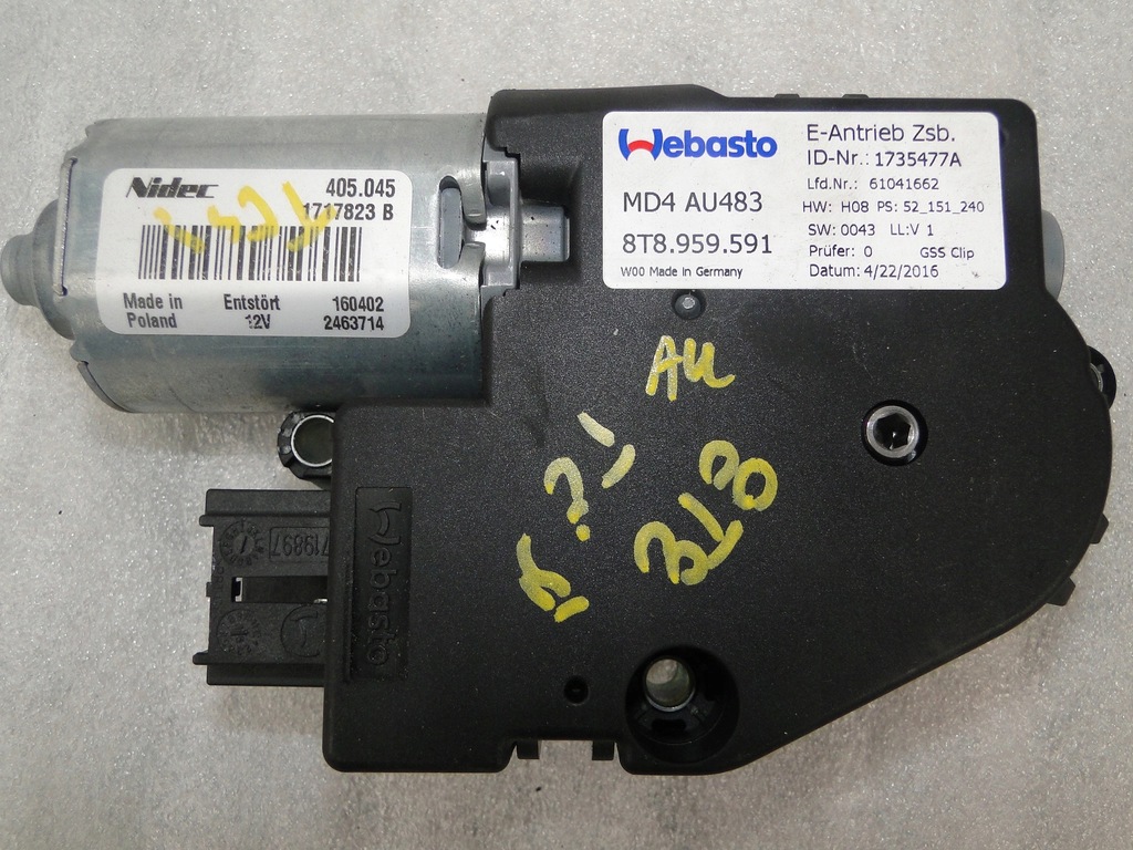 фото №1, Двигатель люк audi a5 sportback 8t8959591