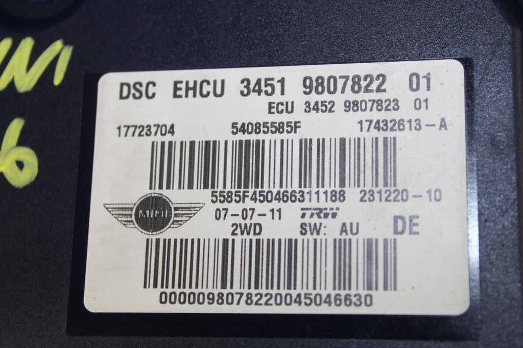 фото №2, Mini clubman one r55 r56 r59 насос abs 9807822