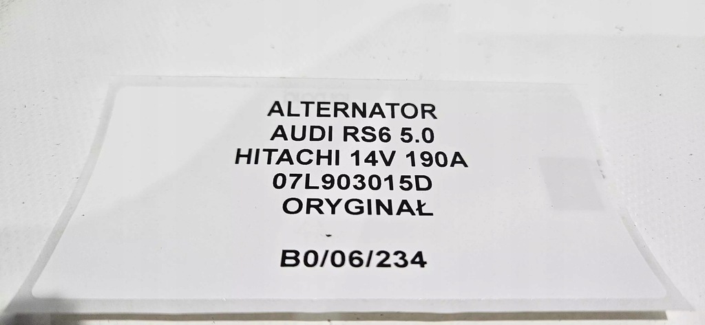 фото №8, Генератор audi rs6 5.0 hitachi 14v / 190a oryg