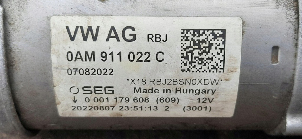 фото №5, Rozruszniik 1.5tsi vw golf viii 0am911022c