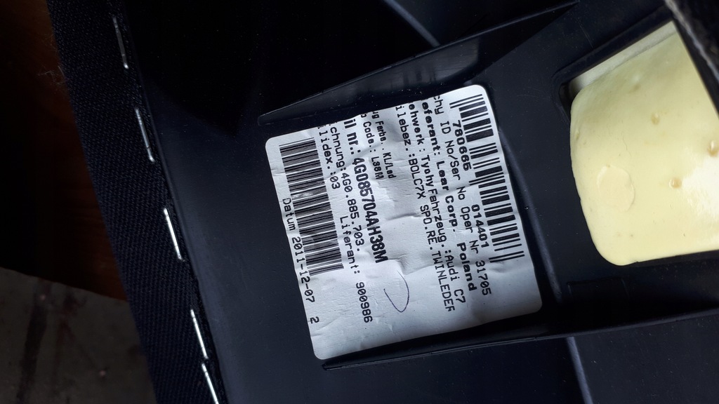 фото №8, A6 c7 4g обшивка сидіння задня лівий правий шкіра 2x a7