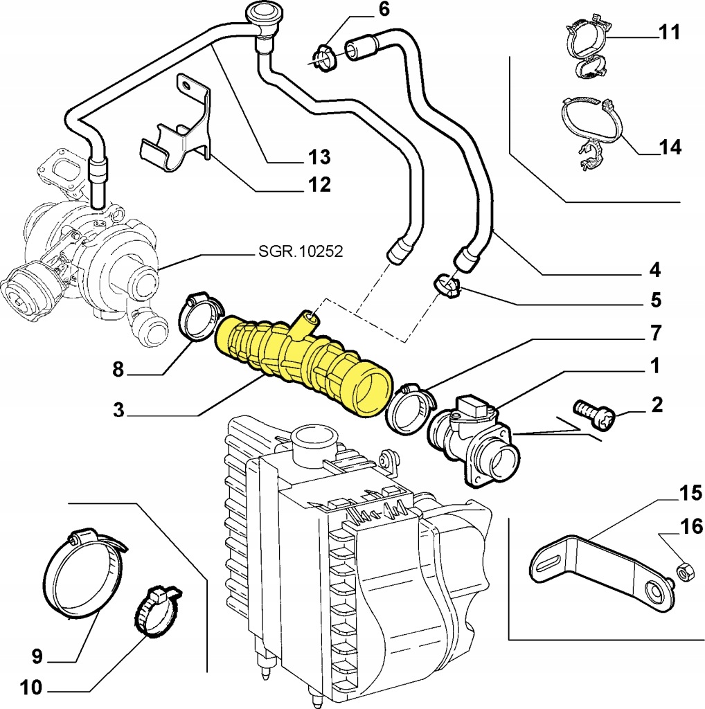 фото №2, Wąż turbo труба шланг alfa romeo 147 gt 1.9 jtd