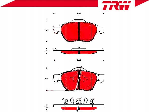 фото №2, Trw тормозные колодки ham. toyota перед avensis 01-03/avensis