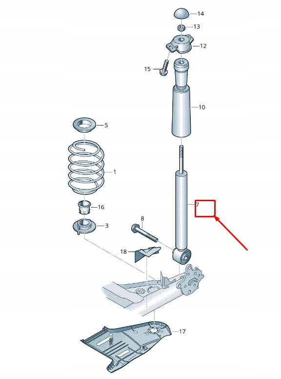 Skoda octavia 5e mk3 задний shock абсорбер 5q0513049ff Цена