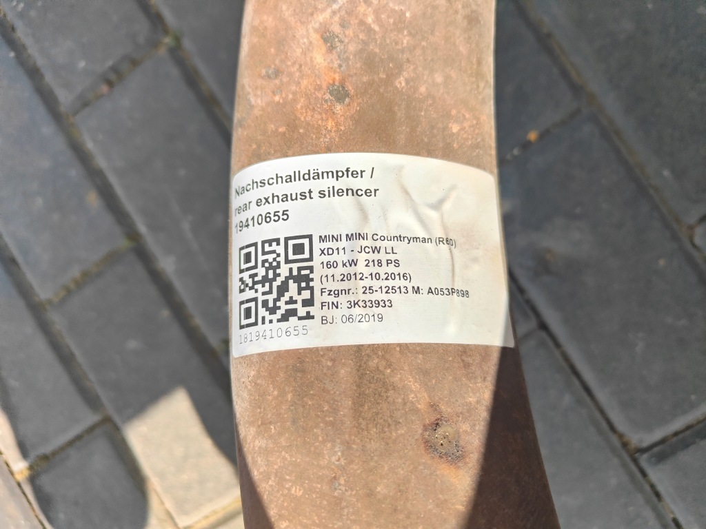 Гасник система випускний mini f54 f60 b48 2.0 jcw 8744173 8689393 8693365 Зі Шроту