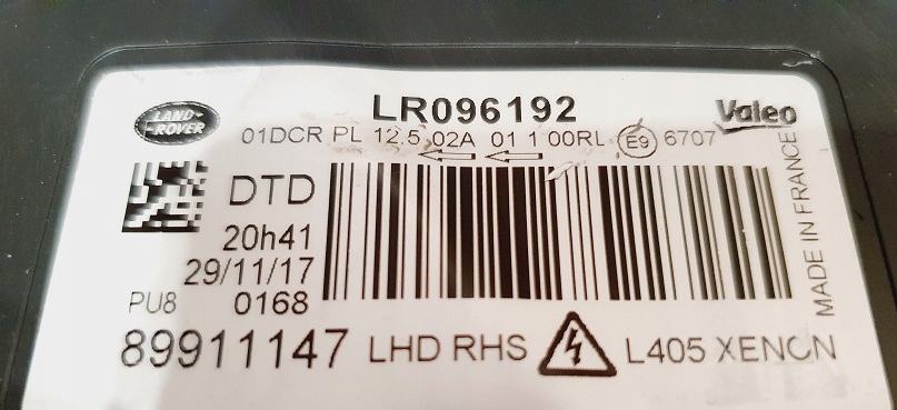 фото №3, Фара правый ксенон range rover vogue l405 нет поворотный europa