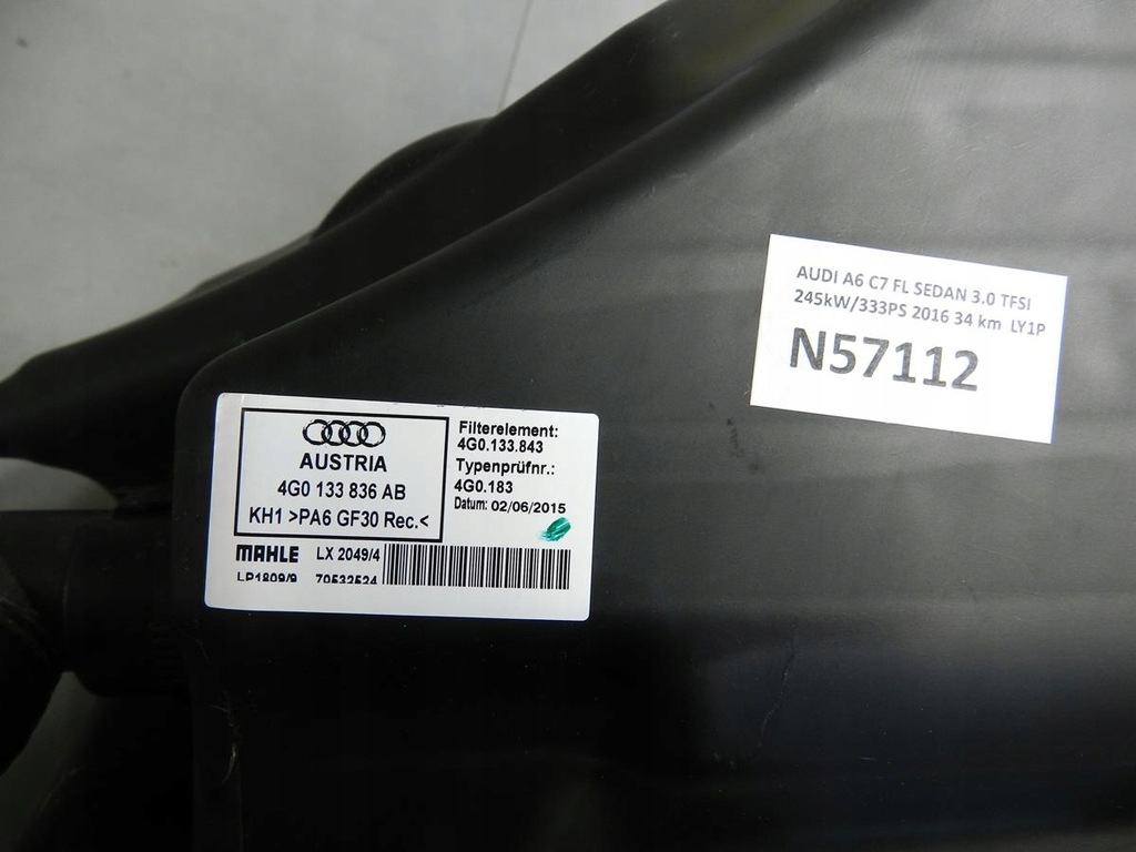 фото №10, Корпус фильтра воздуха 3.0 бензин audi a6 a7