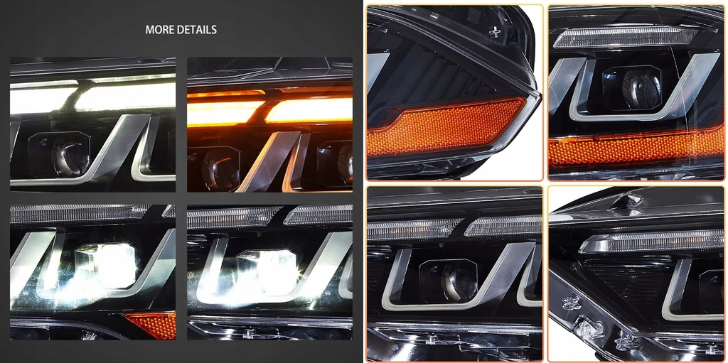 фото №12, Фары лампы kpl full led neon тюнинг new ford mustang vi 6 lift 18-23