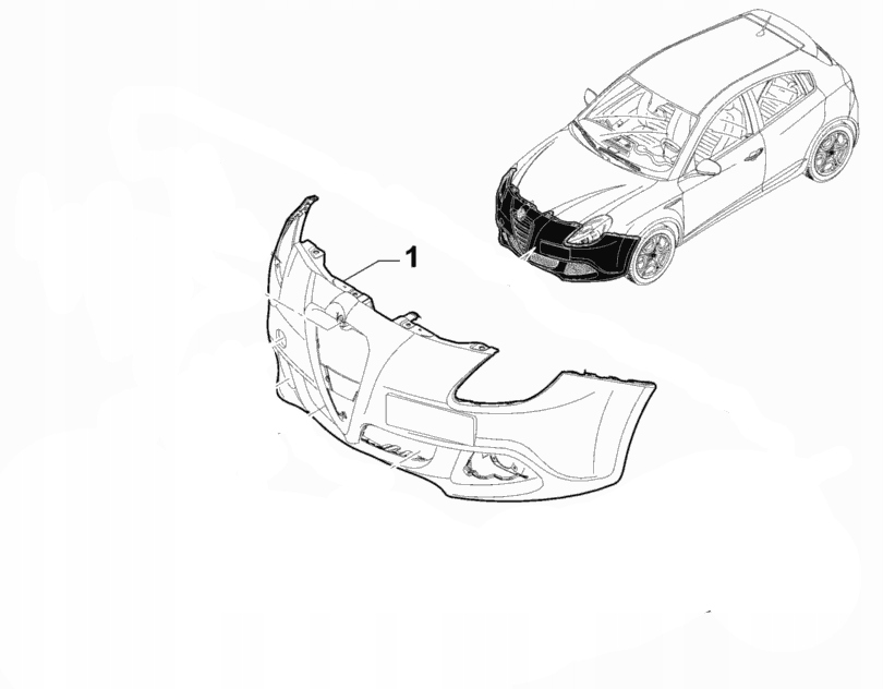 фото №1, Бампер передній alfa romeo giulietta 16-