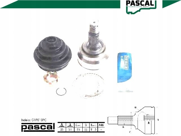 фото №3, Pascal g1p010pc набор шарнир, wał приводной