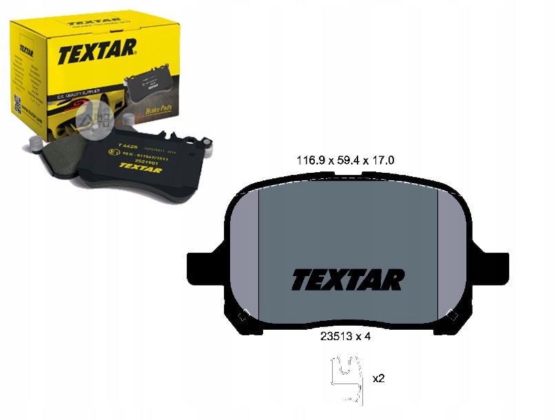 фото №1, Textar 2351302 набор тормозных колодок тормозных, тормоза дисковые