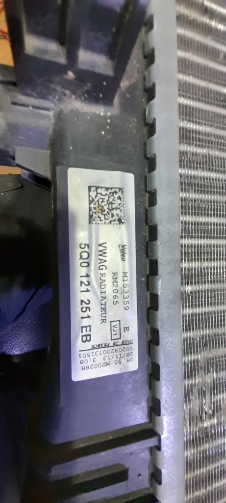 Радіатор води 1.2 tsi 105km vw golf vii 5q0 2012-2020r Зі Шроту