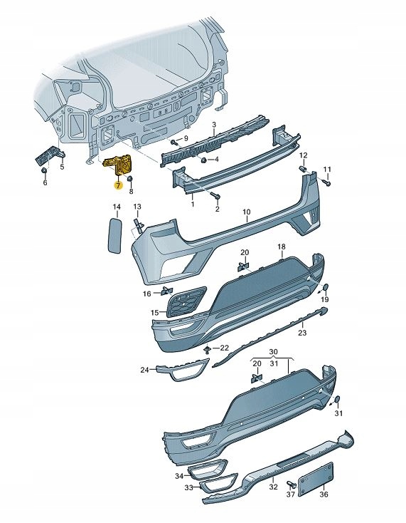 фото №1, Напрямна напрямна бампера vw t-roc tp
