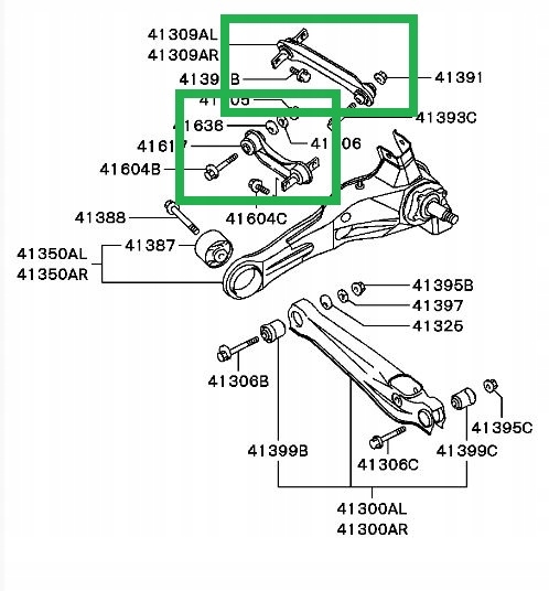 фото №12, Важіль 4 важелі задня задні болти volvo s40 v40 95-