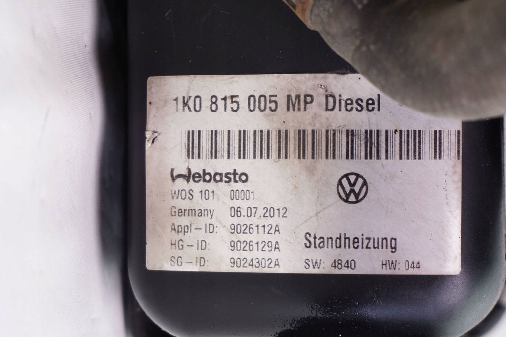 фото №9, Обігрівач стояночний webasto vw caddy touran 1k0815005mp 9026129a