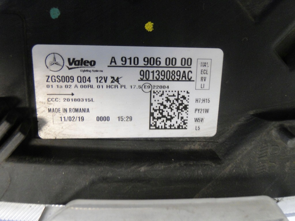 фото №10, Mercedes sprinter 907 w907 910 w910 лампа левая h7