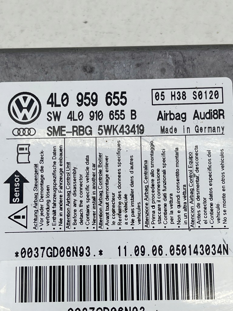 фото №8, Audi q7 4l модуль блок управления датчик подушка безопасности подушек воздушных