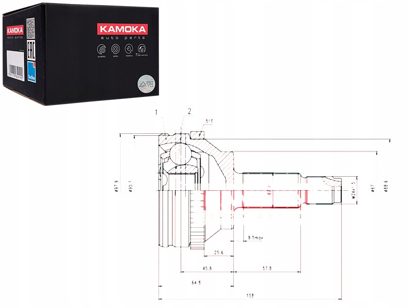 фото №1, Kam7088 шарнир приводной zew. opel movano 99-